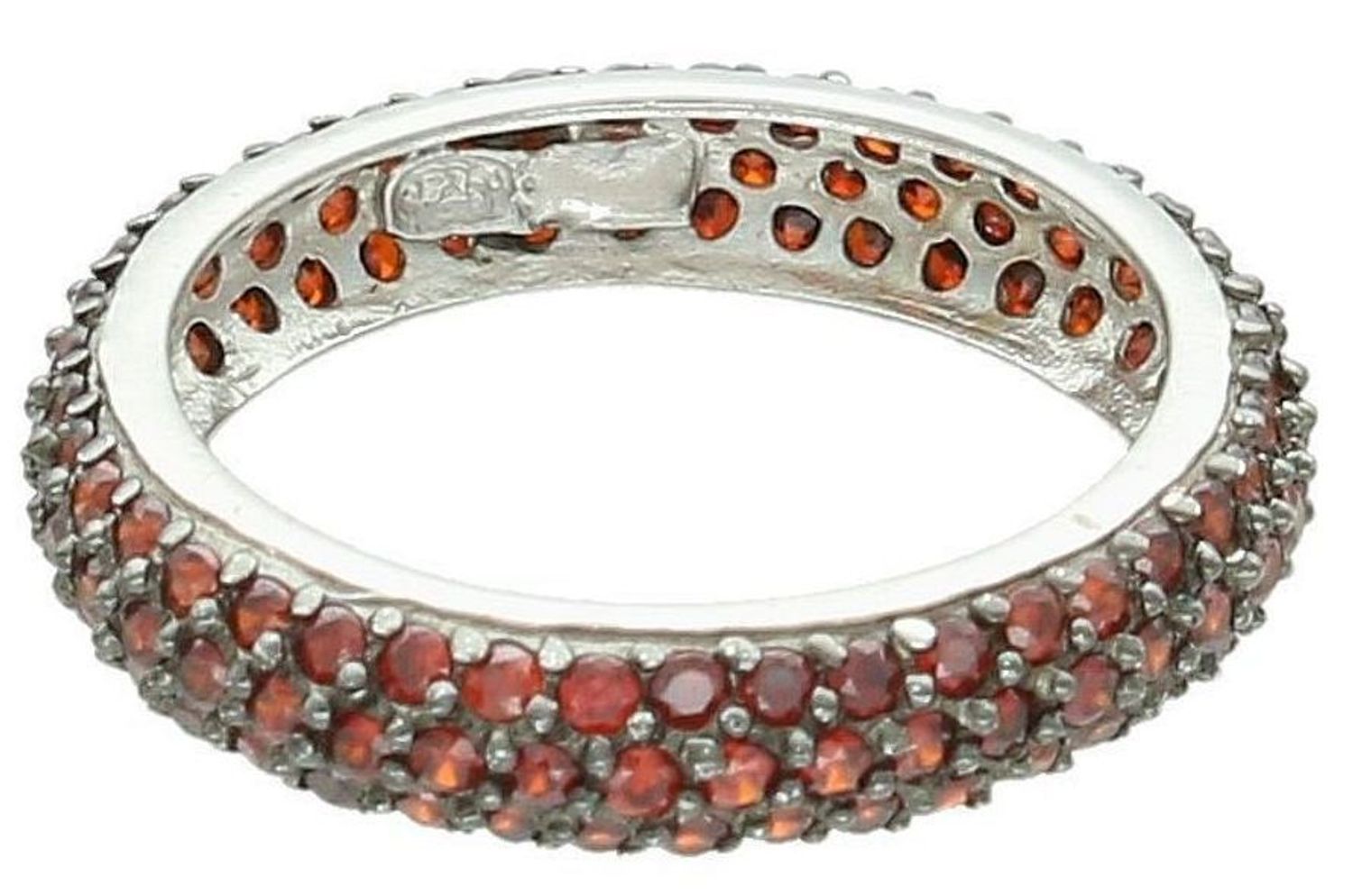 Srebrny pierścionek damski 925 obrączka z czerwonymi cyrkoniami rozmiar 11 C43-ART-IPC0009.jpg