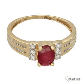 Pierścionek  Diamenty w blasku Rubinowej czerwieni  585 DIAMENT C4369RU Biżuteria z kamieniami szlachetnymi, które swoim blaskiem zachwycą każdą kobietę. Biżuteria wyrażająca więcej niż słowa wykonana z 14.jpg