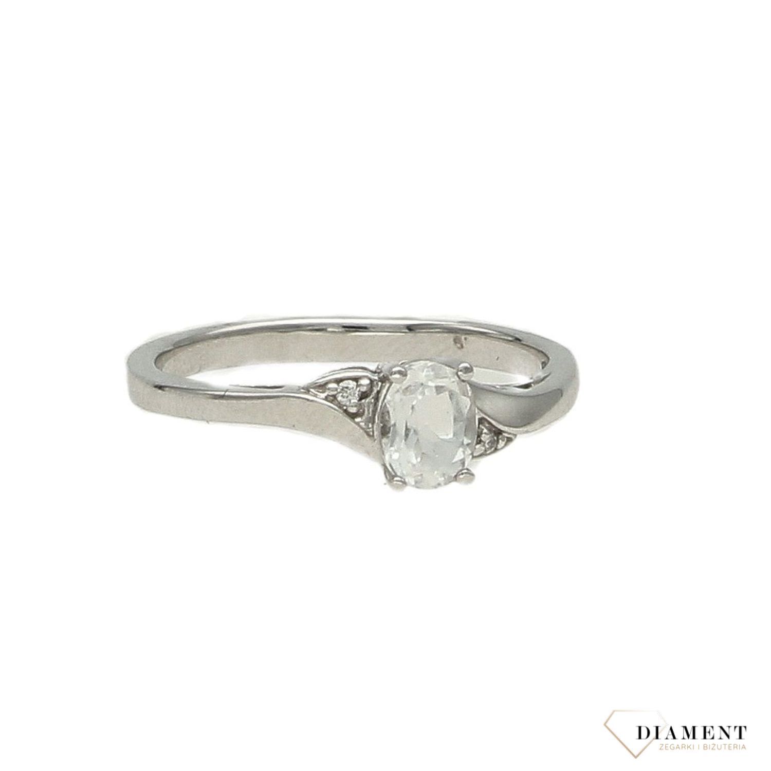 Pierścionek złoty DIAMENT 585 biały topaz i diamenty C51W69.jpg