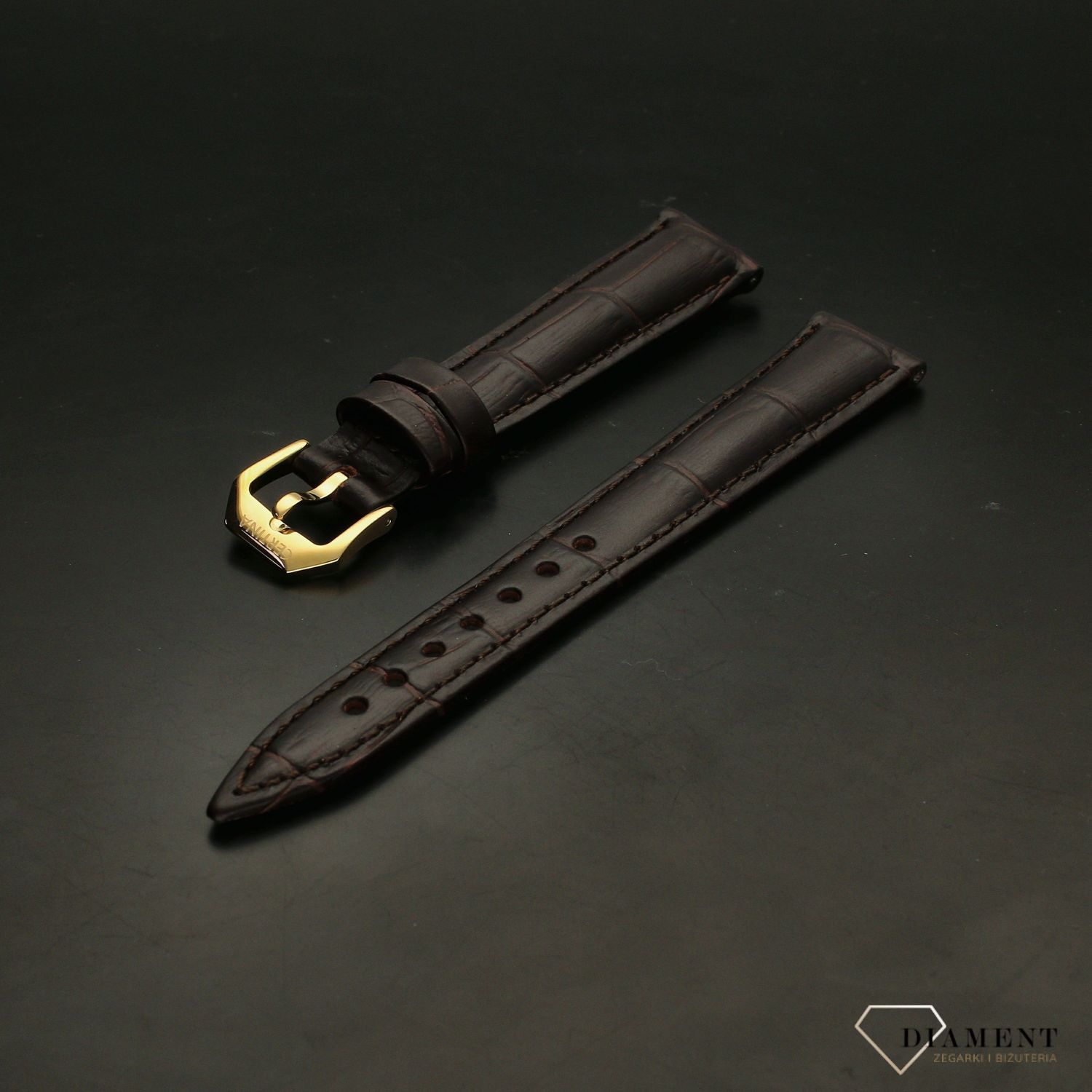 Oryginalny pasek do zegarka Certina C600015902 czekoladowy skórzany 15mm✓.jpg