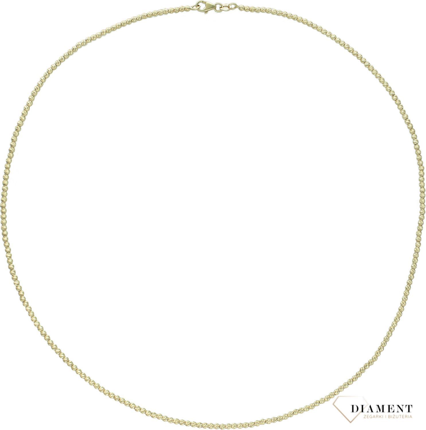 Złoty naszyjnik damski 585 grawerowane kuleczki C6018 (2).jpg