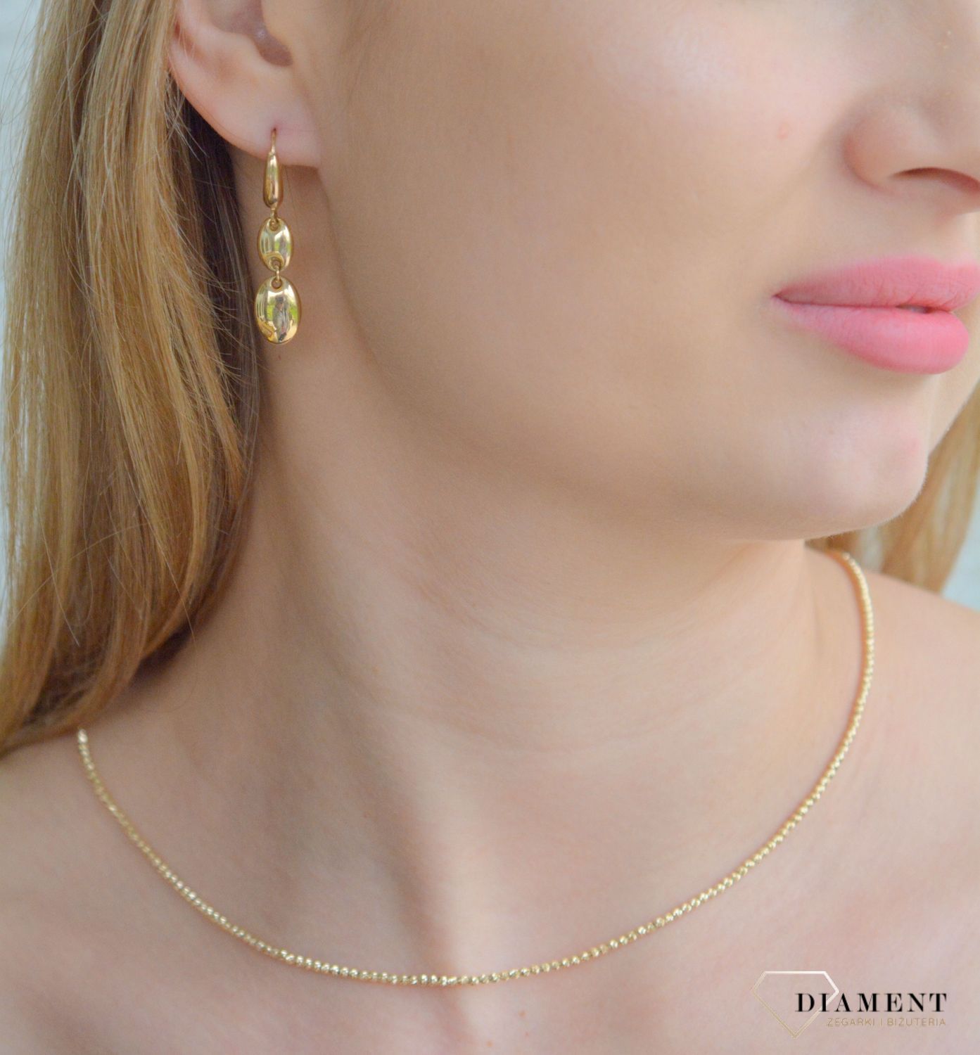 Złoty naszyjnik damski 585 grawerowane kuleczki C6018 (2).jpg