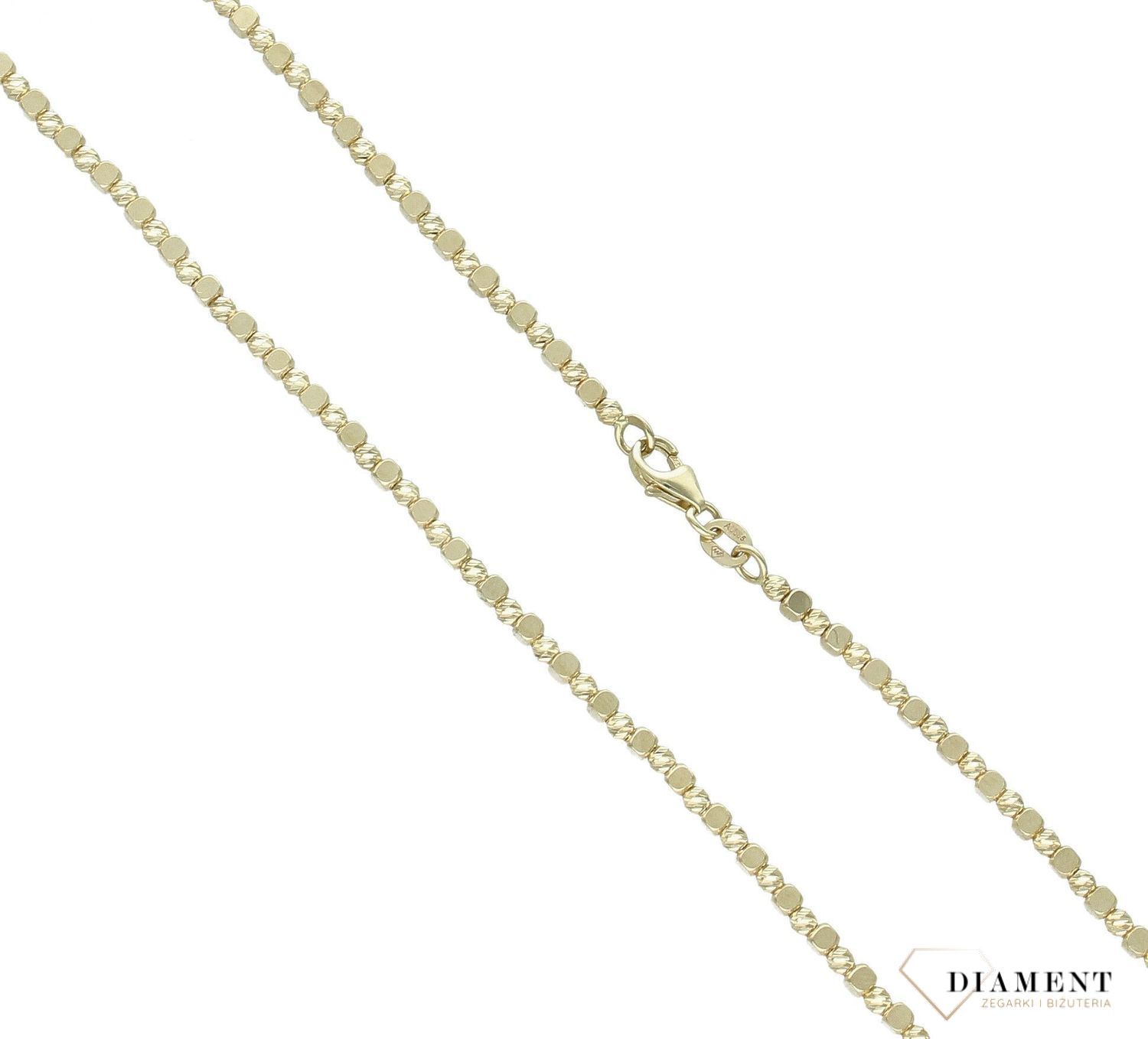 Złoty naszyjnik damski 585 ozdobne grawerowane kuleczki C6090 (1).jpg