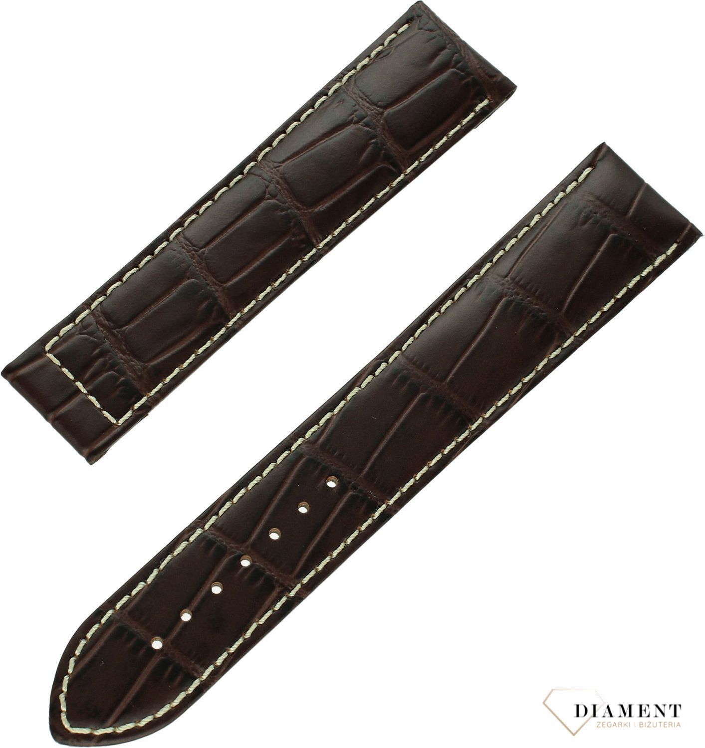 Pasek do zegarka Certina C610019216 22 mm XL brązowy. Długi pasek Certina 22mm. Oryginalny pasek szwajcarskiej marki Certina szerokości 22 mm. Pasek Certina z wzorem aligatora..jpg