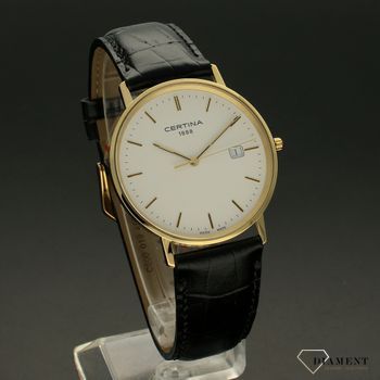 Złoty zegarek męski na pasku Certina AU585 C901.410.16.011 (1).jpg