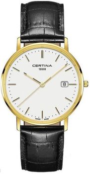 Złoty zegarek męski na pasku Certina C901.410.16.011.00.jpg