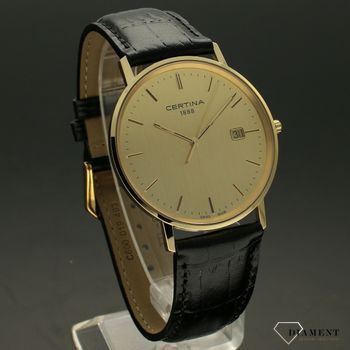Złoty zegarek męski na pasku Certina C901.410.16.021.00 złoto 585 z kwarcowym mechanizmem to ekskluzywny model dla dojrzałego mężczyzny. Z (1).jpg