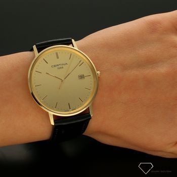 Złoty zegarek męski na pasku Certina C901.410.16.021.00 złoto 585 z kwarcowym mechanizmem to ekskluzywny model dla dojrzałego mężczyzny. Z (5).jpg