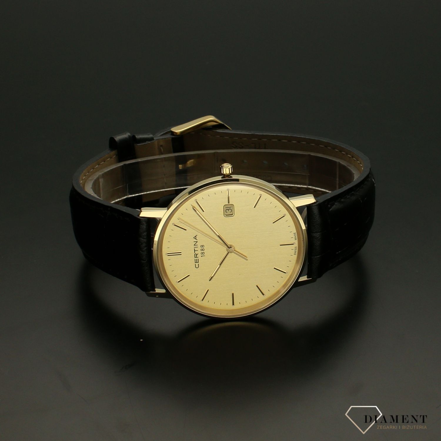 Złoty zegarek męski na pasku Certina C901.410.16.021.00 złoto 585.webp