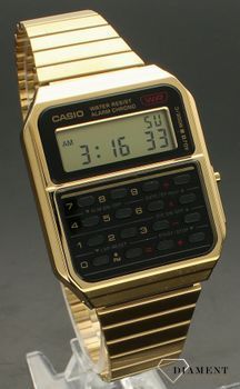 Zegarek Casio Vintage vintage Edgy z kalkulatorem w złotym kolorze CA-500WEG-1AEF. Zegarek Casio z kalkulatorem (1).jpg