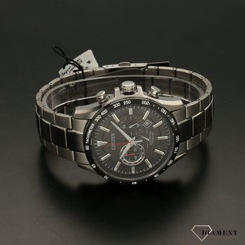 Zegarek męski Citizen Super Titanium Eco-Drive Chronograph CA4444-82E ✅ Zegarek męski Citizen to model na bransolecie z ciemną tarczą o eleganckiej kolorystyce (4).jpg