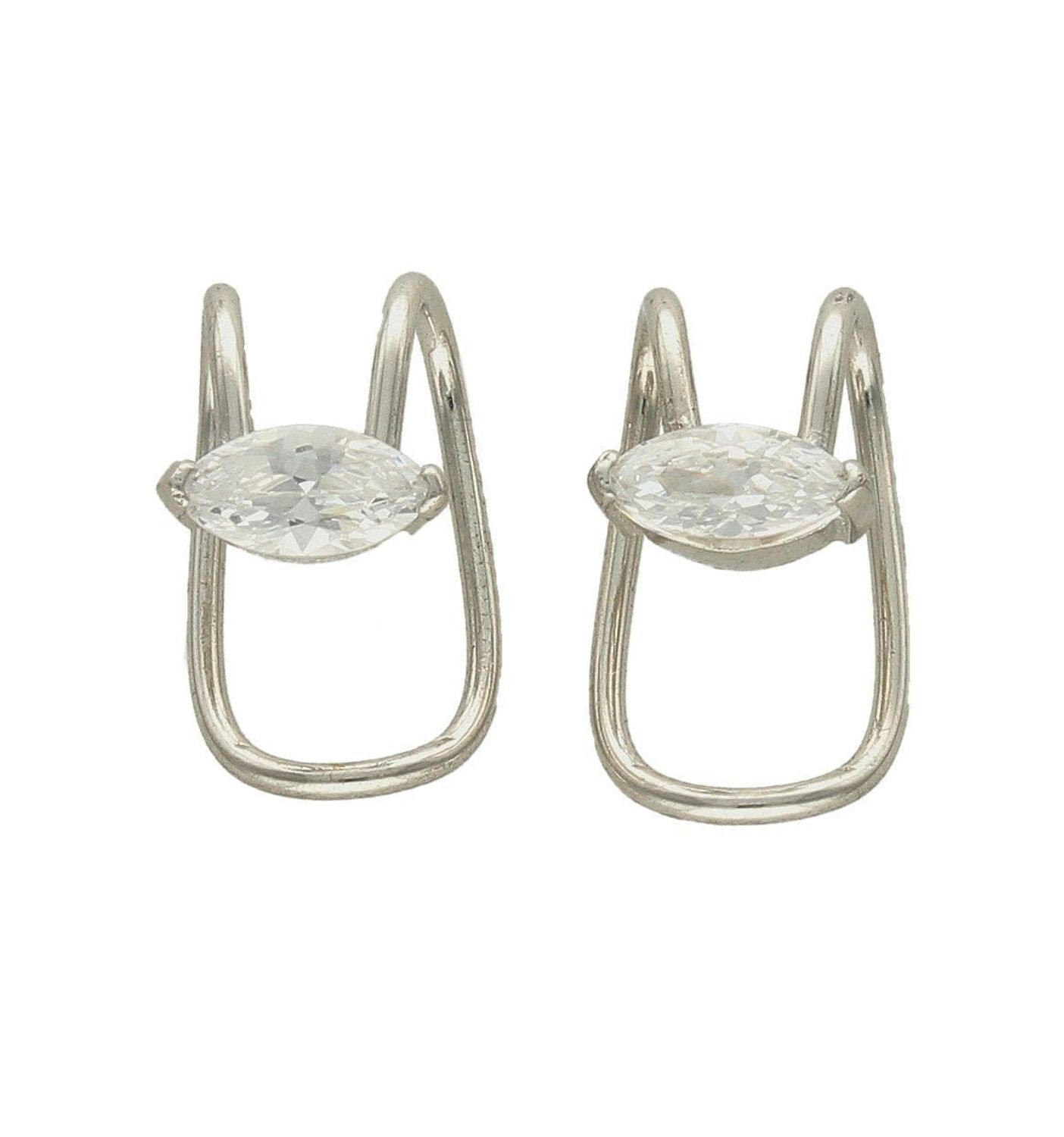 Kolczyki srebrne nausznice z cyrkonią CAE1016RHN. Kolczyki srebrne nausznice z cyrkonią. Wykonane z najwyższej jakości srebrna próby 925 wyglądają bardzo elegancko. Kolczyki w minimalistycznym stylu, wpisujące się w obecne.jpg