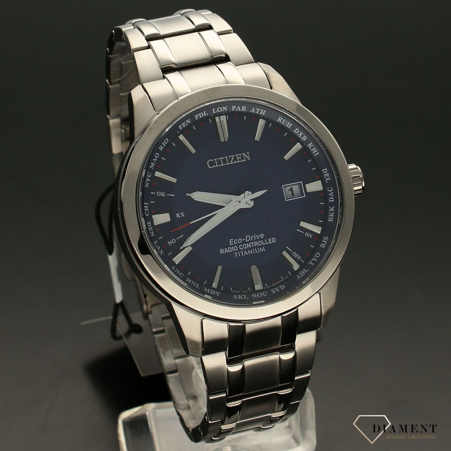 Zegarek męski Citizen zasilany światłem, sterowany radiowo CB0190-84L.jpg