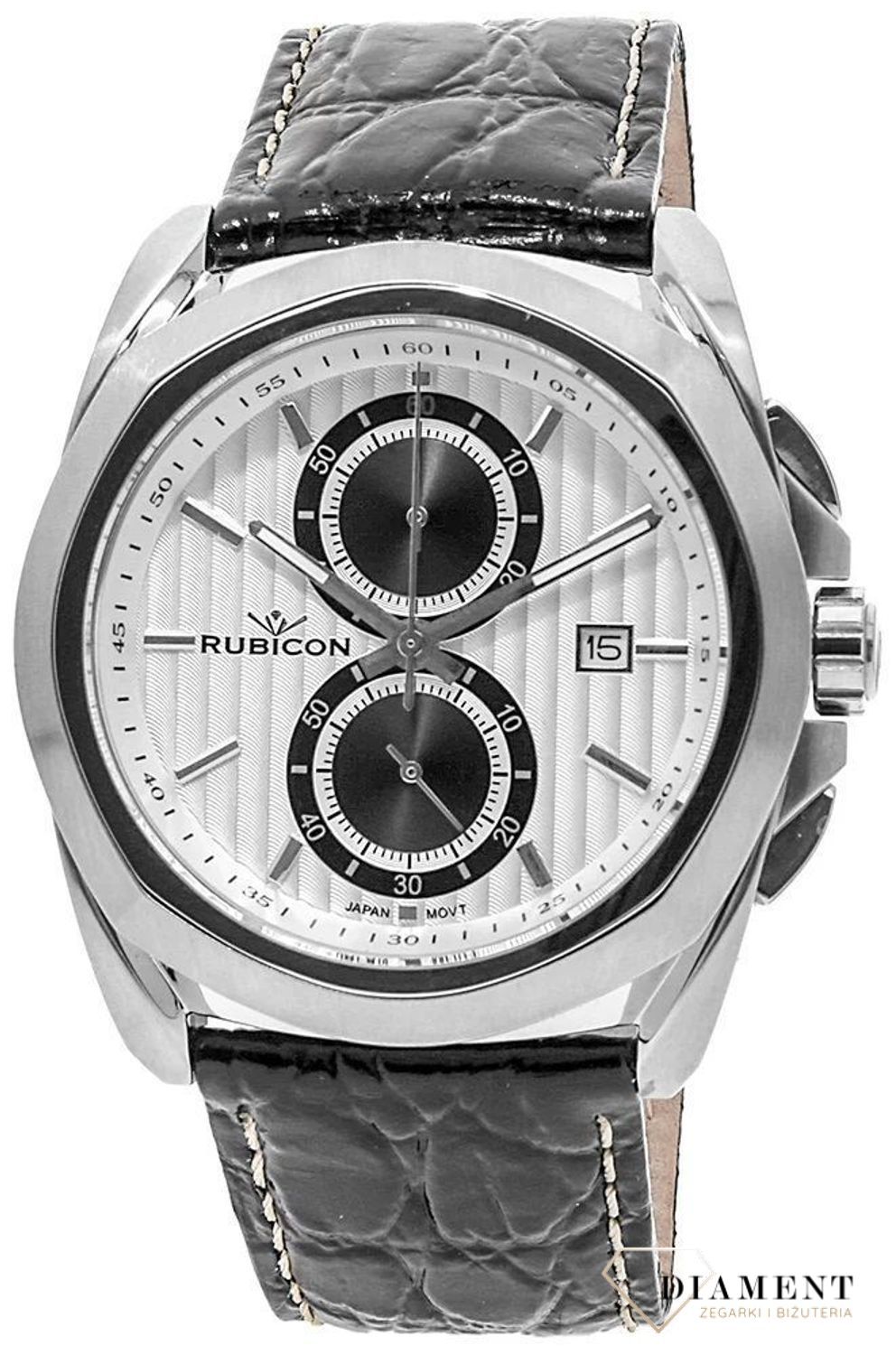 Zegarek męski Rubicon chronograf na pasku CC39SISB.  Zegarek męski na pasku. Zegarek męski Rubicon z indeksami. Sportowy zegarek męski. Pomysł na prezent dla mężczyzny..jpg