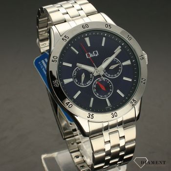 Zegarek męski na bransolecie QQ CE02-202 z niebieską tarczą ⌚  (1).jpg