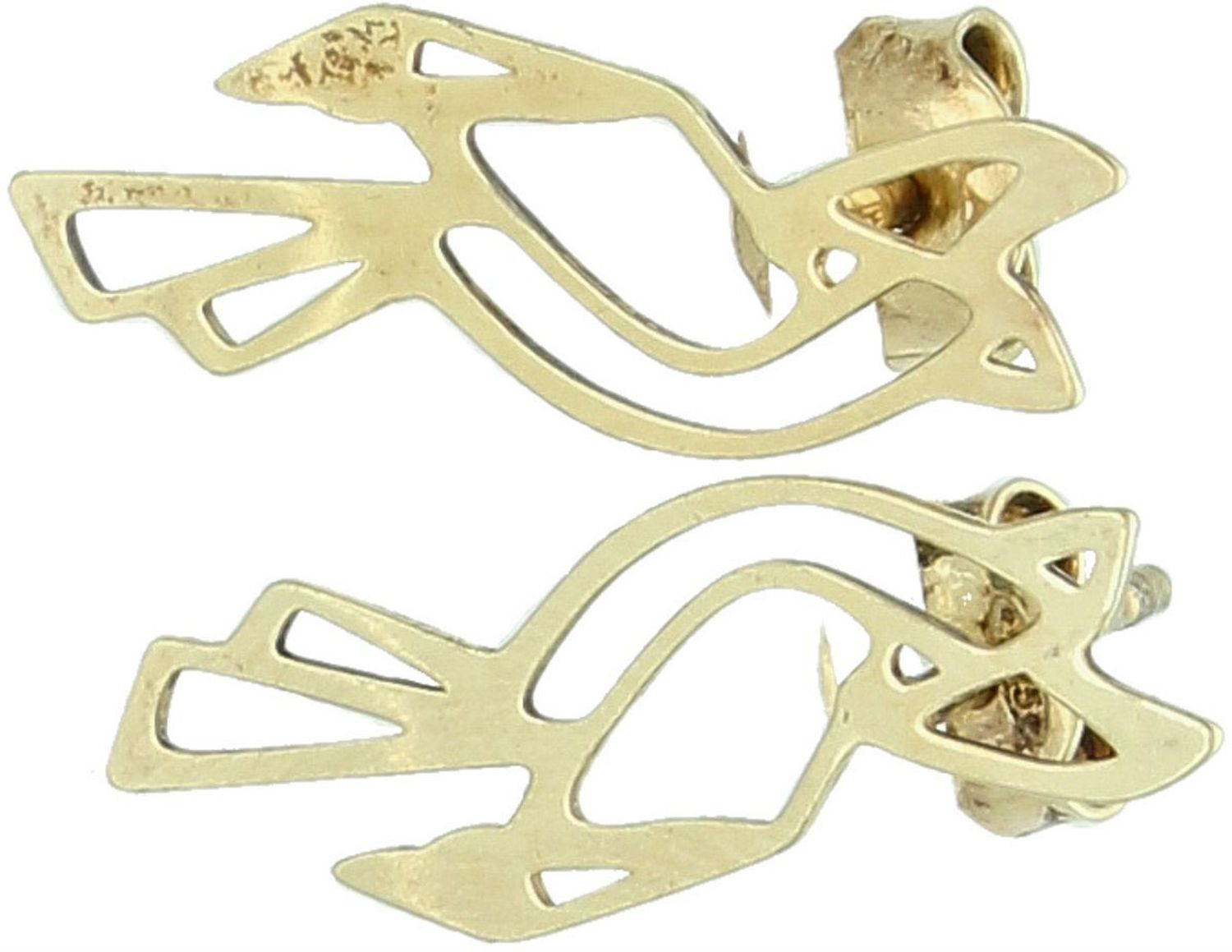 Delikatne pozłacane kolczyki celebrytki ze srebra próby 925 w kształcie lecącego ptaka. Subtelny symbol wolności i elegancji – idealne na co dzień lub na prezent.1.jpg