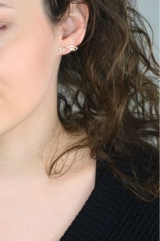 Pozłacane srebrne kolczyki celebrytki w kształcie ptaka – symbol wolności, próba 925 (2).jpg