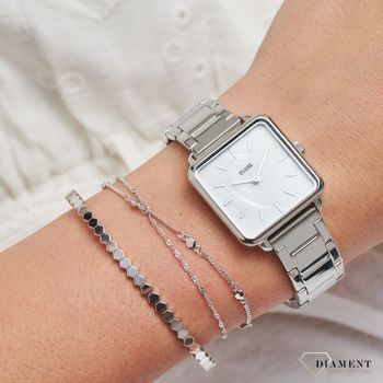 Zegarek damski CLUSE La Tétragone w srebrnym kolorze (3).jpg