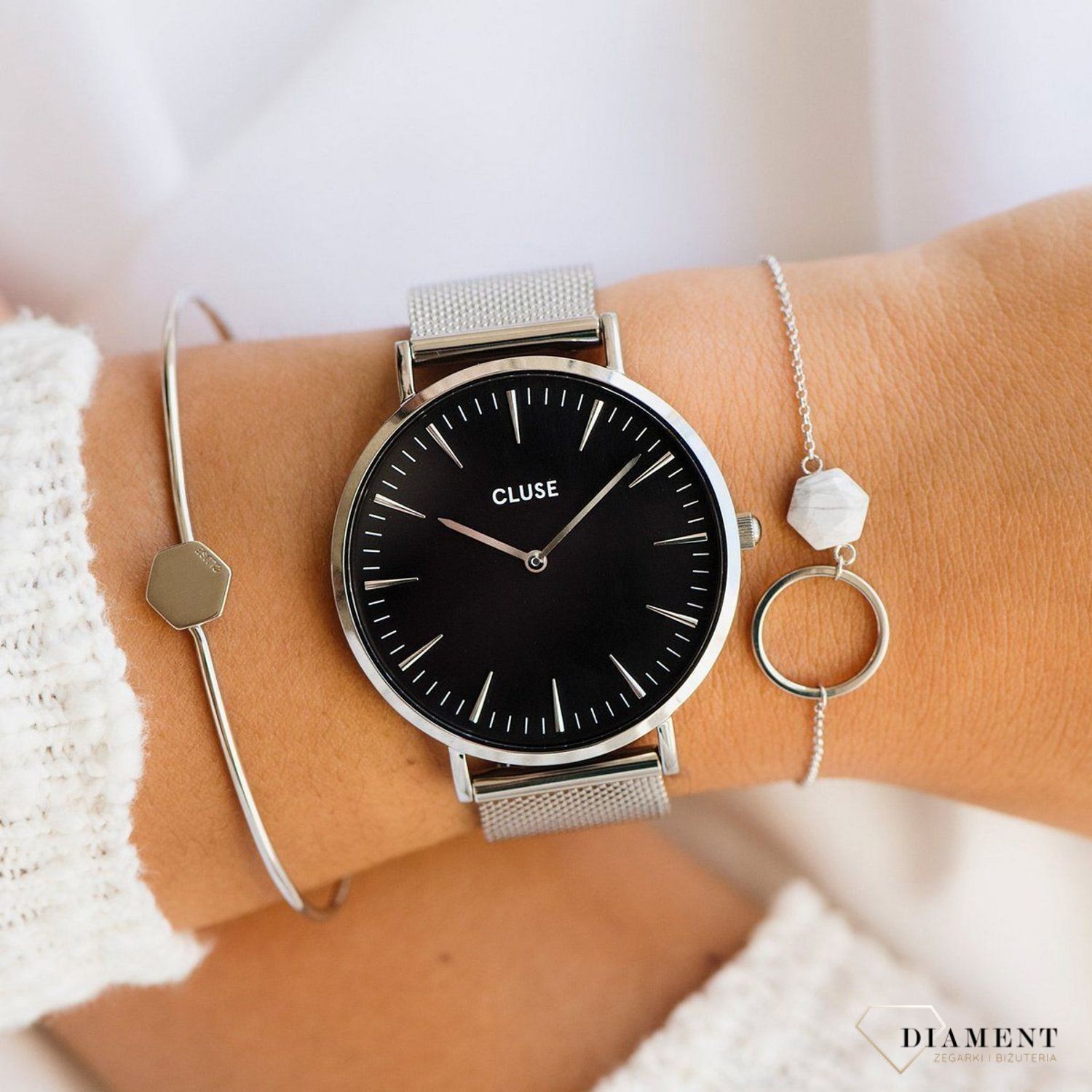 Bransoletka CLUSE Essentielle Silver Hexagon CLJ12001-4.jpg