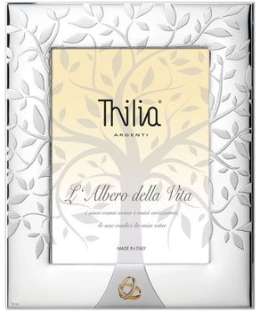 Ramka na zdjęcia posrebrzana 13x18 Drzewo Życia ze złoconymi obrączkami – ślubna.jpg