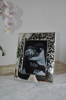 Ramka posrebrzana 13x18 Drzewo Życia ślubna  złocone obrączki  PVD miro-silver (1).JPG