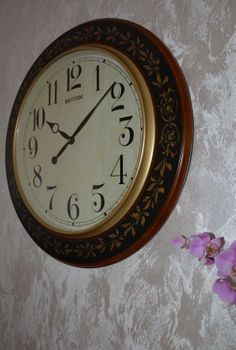 Duży zegar na ścianę drewniany Rhythm 59 cm to piękny bardzo duży zegar ścienny ✓Duże zegary ścienne ✓ Zegary do salonu (5).JPG