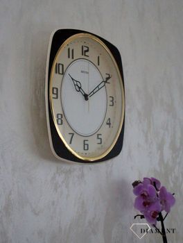 Zegar na ścianę do salonu kwadratowy Rhythm CMG509NR06. Zegar na ścianę do salonu ze szkłem mineralnym (3).JPG