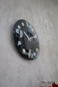 Zegar ścienny czarny z wypukłym szkłem Design CMG519NR02 (6).JPG