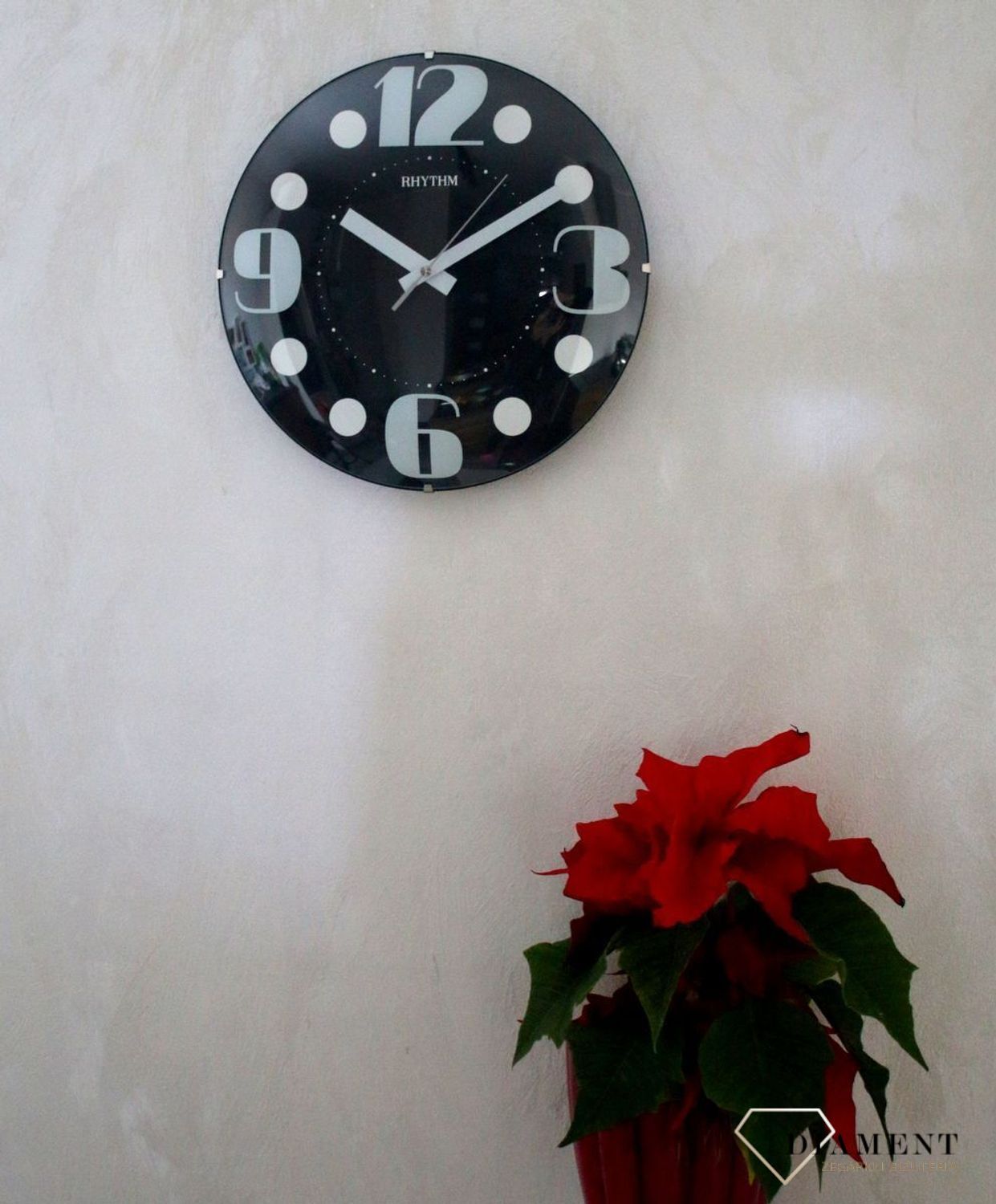 Zegar ścienny czarny z wypukłym szkłem Design CMG519NR02.jpg