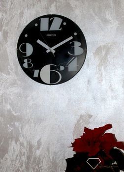 Zegar ścienny czarny z wypukłym szkłem Design CMG519NR71, zegar na ściane do nowoczesnego wnetrza (2).JPG