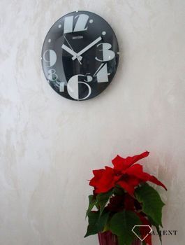 Zegar ścienny czarny z wypukłym szkłem Design CMG519NR71, zegar na ściane do nowoczesnego wnetrza (4).JPG