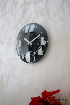 Zegar ścienny czarny z wypukłym szkłem Design CMG519NR71, zegar na ściane do nowoczesnego wnetrza (6).JPG