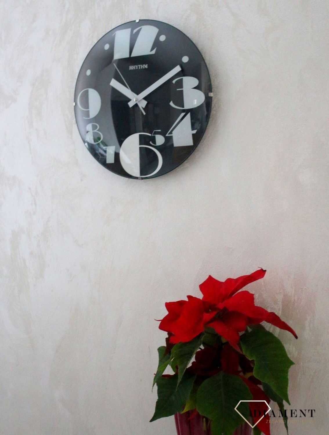Zegar ścienny czarny z wypukłym szkłem Design CMG519NR71.jpg