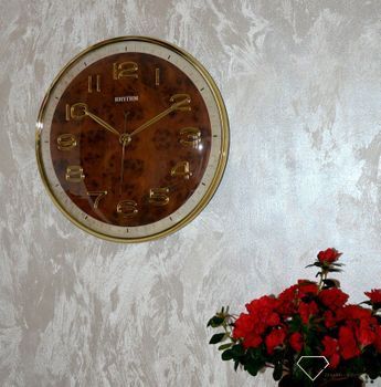 Zegar na ścianę do salonu Rhythm CMG584NR18 szklany 40 cm. Zegar na ścianę do salonu z wypukłym szkłem mineralnym. Zegar na ścianę, który pasuję do każdego wnętrza.  (1).JPG