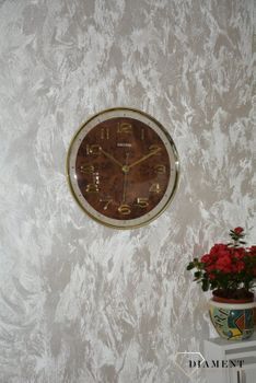 Zegar na ścianę do salonu Rhythm CMG584NR18 szklany 40 cm. Zegar na ścianę do salonu z wypukłym szkłem mineralnym. Zegar na ścianę, który pasuję do każdego wnętrza.  (5).JPG