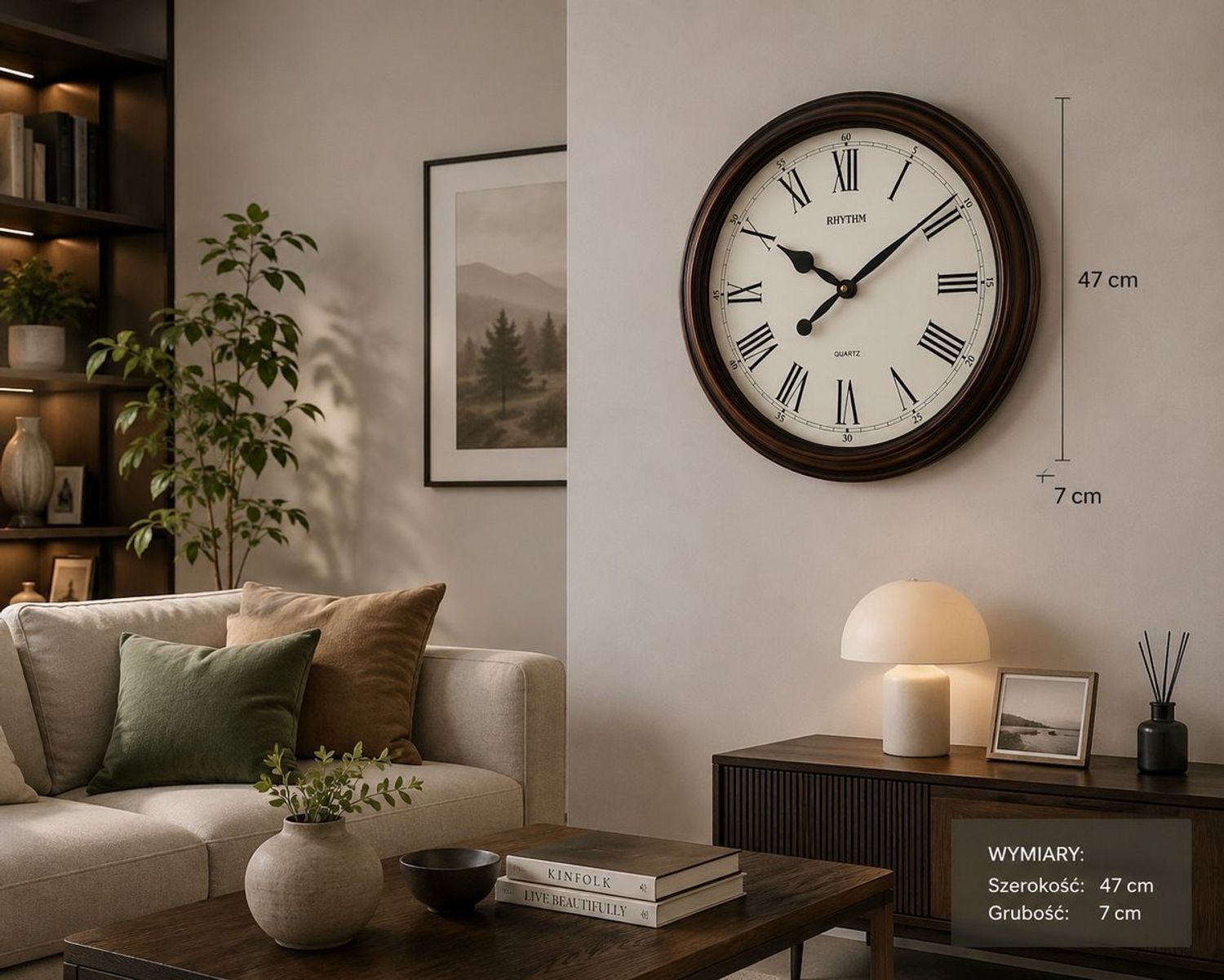 Rhythm CMG736NR35 – brązowy zegar ścienny 47 cm retro (2).jpg