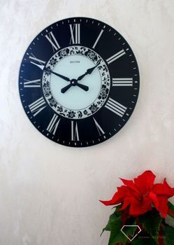 Zegar ścienny na szkle w kolorach czerni i bieli Rhytm CMG750NR02. Zegar szklany. Nowoczesny zegar na ścianę, który jest bardzo czytelny. Idealny na prezent na rocznicę Ślubu (8).JPG