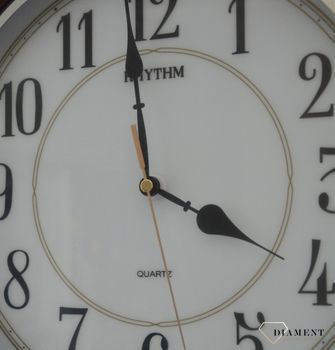 Zegar ścienny do salonu Rhythm brązowy złoty ✓Zegary ścienne✓ Nowoczesne zegary✓ Zegar ścienny drewniany do salonu Rhythm (7).JPG