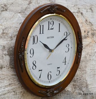 Zegar do salonu na ścianę drewniany Rhythm CMG938NR06 (1).JPG