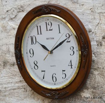 Zegar do salonu na ścianę drewniany Rhythm CMG938NR06 (2).JPG