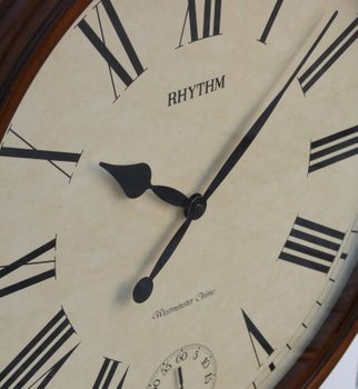 Zegar na ścianę do salonu Rhythm CMH721CR06 zegar drewniany do salonu duży zegar duże zegary (5).JPG