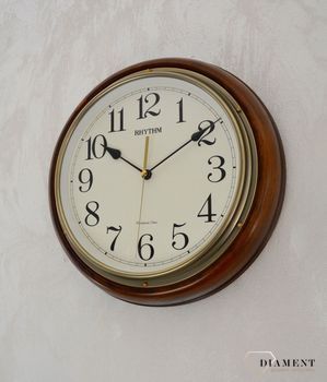 Zegar ścienny drewniany japoński RHYTHM CMH722CR06. Zegar ścienny drewniany japońskiej marki Rhythm to zegar ścienny z kolekcji zegarów ściennych japońskiej marki Rhythm (3).JPG
