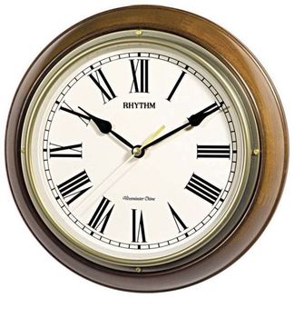 Zegar ścienny drewniany Rhythm CMH723CR066 – kremowa tarcza.jpg