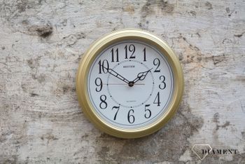 Zegar ścienny do salonu złoty Rhythm to zegar ścienny z kolekcji zegarów ściennych złotych japońskiej marki Rhythm. Jest to zegar na ścianę idealny na prezent (2).JPG