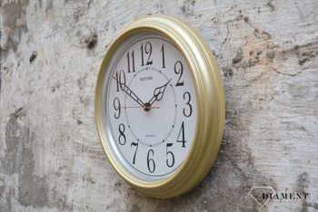 Zegar ścienny do salonu złoty Rhythm to zegar ścienny z kolekcji zegarów ściennych złotych japońskiej marki Rhythm. Jest to zegar na ścianę idealny na prezent (3).JPG