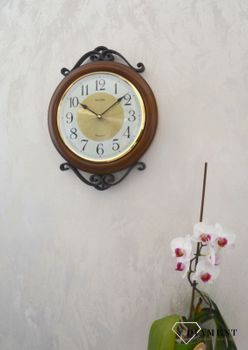 Zegar ścienny drewniany Vintage Rhythm CMH754NR06 ✓zegary ścienne w sklepie z zegarami Zegarki-Diament.pl✓  Zegar na ścianę do salonu drewniany (1).JPG