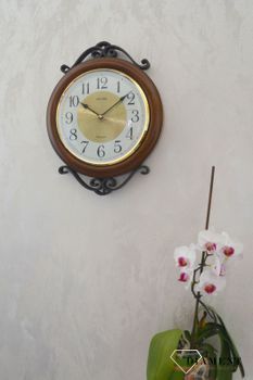 Zegar ścienny drewniany Vintage Rhythm CMH754NR06 ✓zegary ścienne w sklepie z zegarami Zegarki-Diament.pl✓  Zegar na ścianę do salonu drewniany (3).JPG