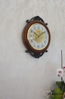 Zegar ścienny drewniany Vintage Rhythm CMH754NR06 ✓zegary ścienne w sklepie z zegarami Zegarki-Diament.pl✓  Zegar na ścianę do salonu drewniany (4).JPG