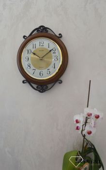 Zegar ścienny drewniany Vintage Rhythm CMH754NR06 ✓zegary ścienne w sklepie z zegarami Zegarki-Diament.pl✓  Zegar na ścianę do salonu drewniany (5).JPG