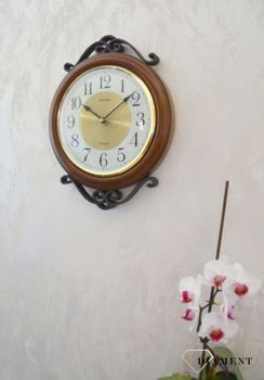 Zegar ścienny drewniany Vintage Rhythm CMH754NR06 ✓zegary ścienne w sklepie z zegarami Zegarki-Diament.pl✓  Zegar na ścianę do salonu drewniany (6).JPG
